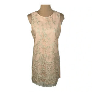 Just Me Brand Size Medium Champagne Rose And Gold Lace Dress...